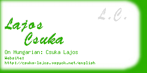 lajos csuka business card